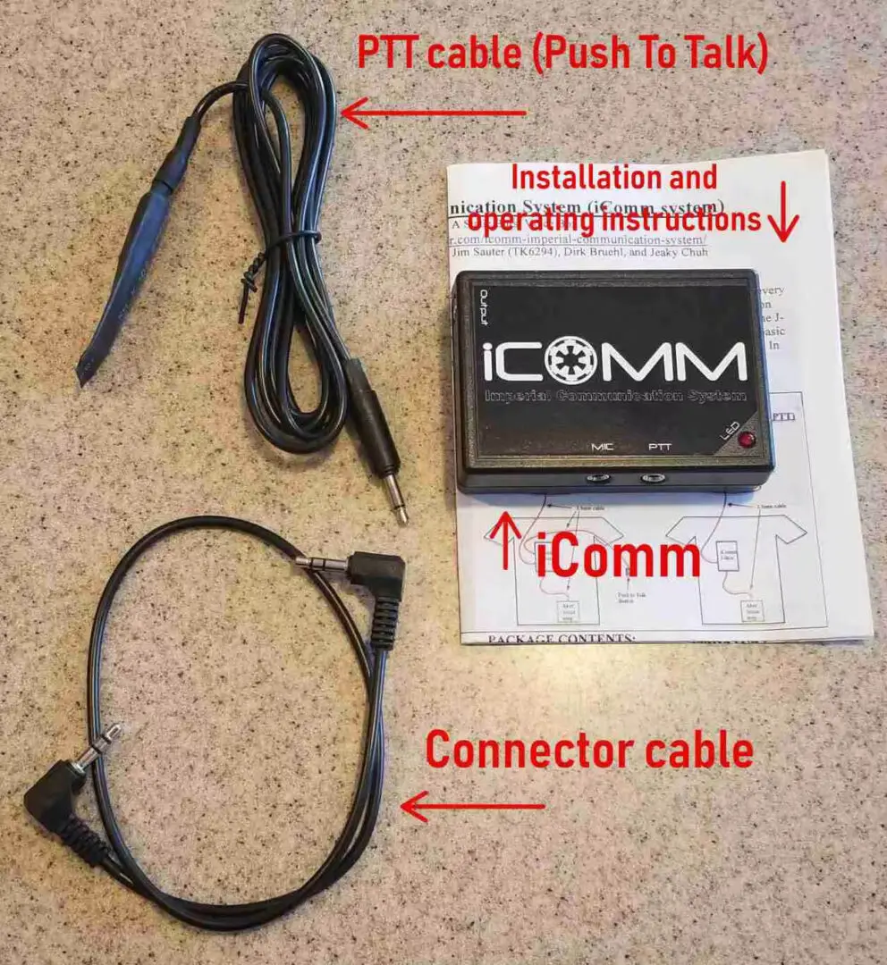 A picture of the contents of an icom cable.