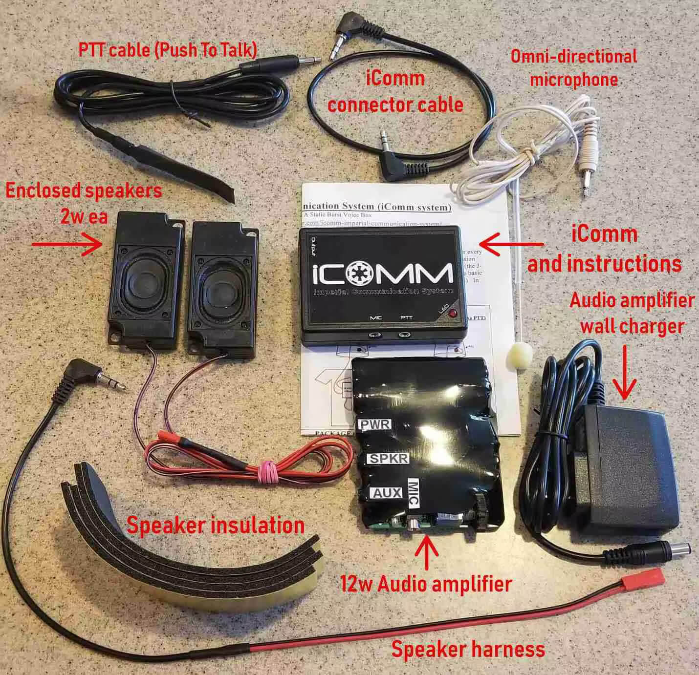 A picture of the contents of an electronic device.