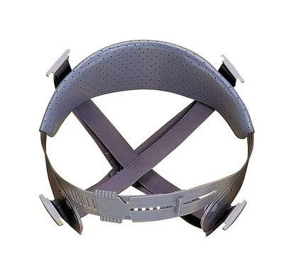 A gray belt with two buckles on it.