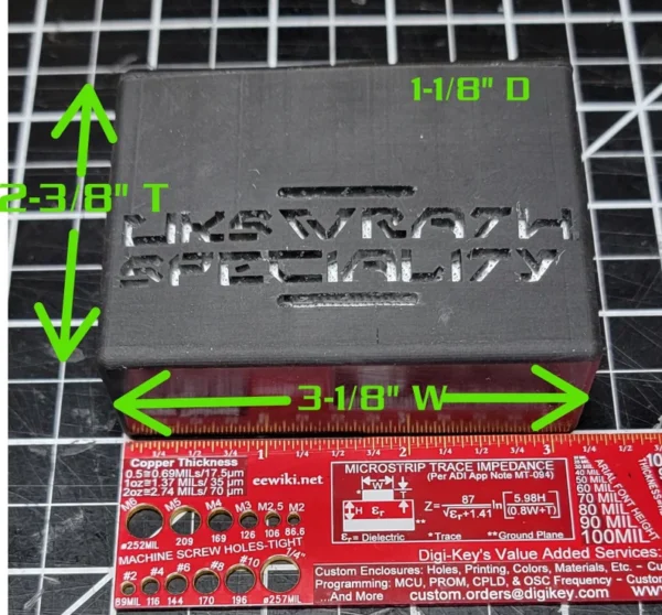 A picture of the size and length of a card reader.